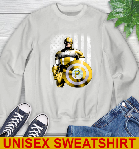 Pittsburgh Pirates MLB Baseball Captain America Marvel Avengers American Flag Shirt Sweatshirt 5