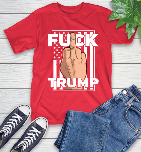 Fuck Trump Middle Finger Anti Republican T Shirt 12