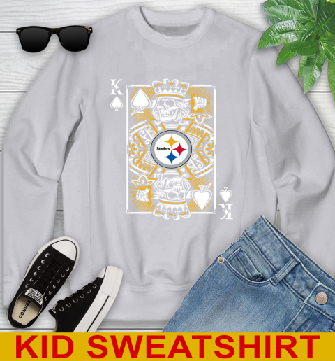 Pittsburgh Steelers NFL Football The King Of Spades Death Cards Shirt Youth Sweatshirt 3