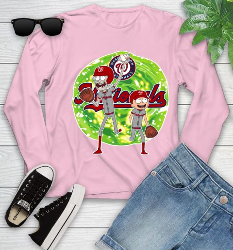 MLB Washington Nationals Rick And Morty Baseball Sports Youth Long Sleeve 10