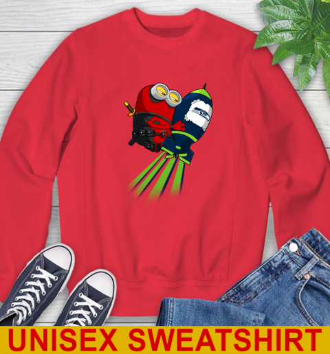 NFL Football Seattle Seahawks Deadpool Minion Marvel Shirt Sweatshirt 12