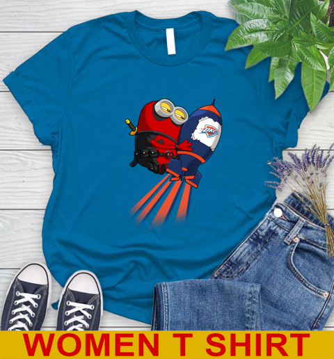 NBA Basketball Oklahoma City Thunder Deadpool Minion Marvel Shirt Women's T-Shirt 8