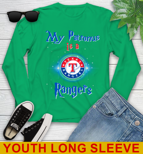 MLB Baseball Harry Potter My Patronus Is A Texas Rangers Youth Long Sleeve 7