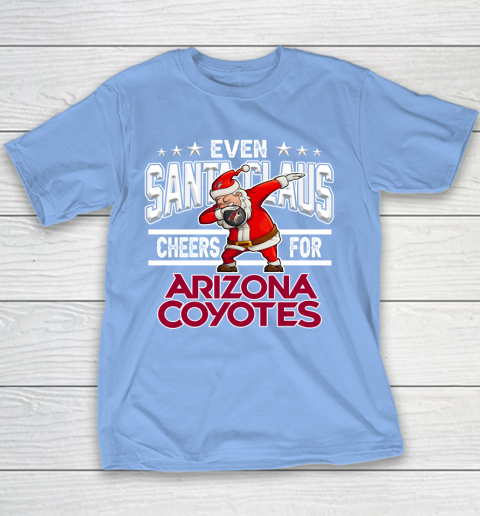 Arizona Coyotes Even Santa Claus Cheers For Christmas NHL Youth T-Shirt 8
