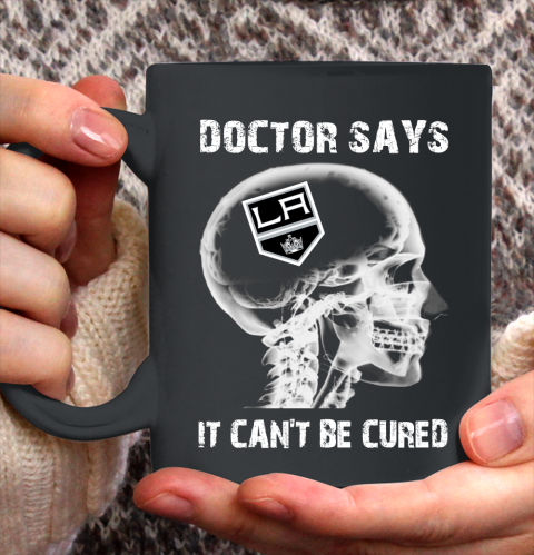 NHL Los Angeles Kings Hockey Skull It Can't Be Cured Shirt Ceramic Mug 15oz