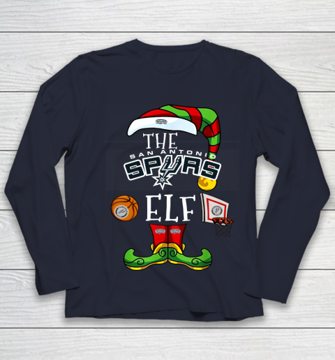 San Antonio Spurs Christmas ELF Funny NBA Youth Long Sleeve 2