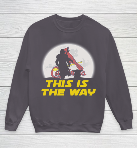 St.Louis Cardinals MLB Baseball Star Wars Yoda And Mandalorian This Is The Way Youth Sweatshirt 5