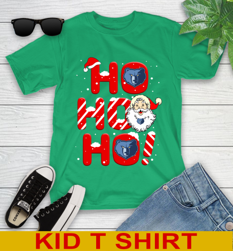 Memphis Grizzlies NBA Basketball Ho Ho Ho Santa Claus Merry Christmas Shirt Youth T-Shirt 7