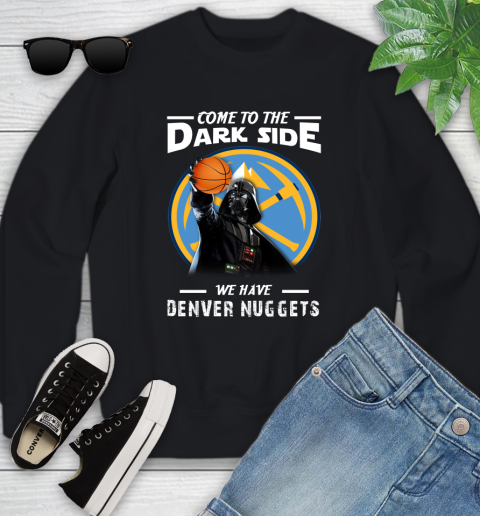 NBA Come To The Dark Side We Have Denver Nuggets Star Wars Darth Vader Basketball Youth Sweatshirt