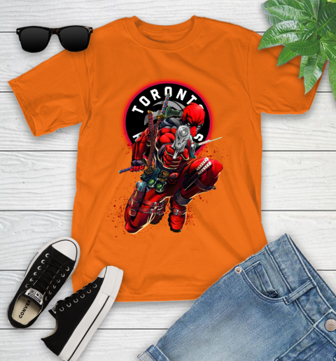 NBA Deadpool Marvel Comics Sports Basketball Toronto Raptors Youth T-Shirt 7