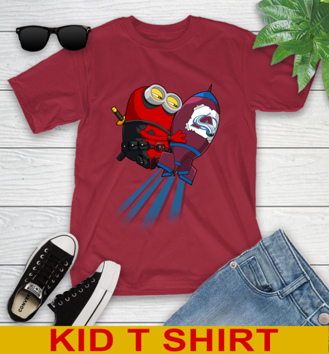 NHL Hockey Colorado Avalanche Deadpool Minion Marvel Shirt Youth T-Shirt 12