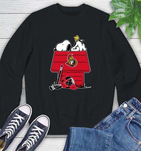 Ottawa Senators NHL Hockey Snoopy Woodstock The Peanuts Movie Sweatshirt 2