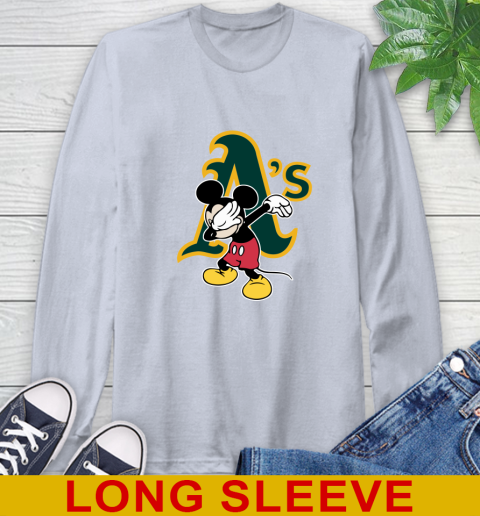 Oakland Athletics MLB Baseball Dabbing Mickey Disney Sports Long Sleeve T-Shirt 6