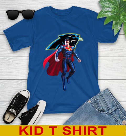 NFL Superman DC Sports Football Carolina Panthers Youth T-Shirt 9