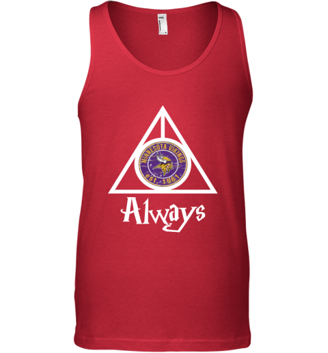 Always Love The Minnesota Vikings x Harry Potter Mashup NFL trks always love the minnesota vikings x harry potter m unisex tank 17 front red