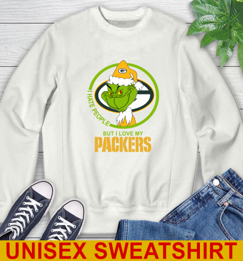 Green Bay Packers NFL Christmas Grinch I Hate People But I Love My Favorite Football Team Sweatshirt