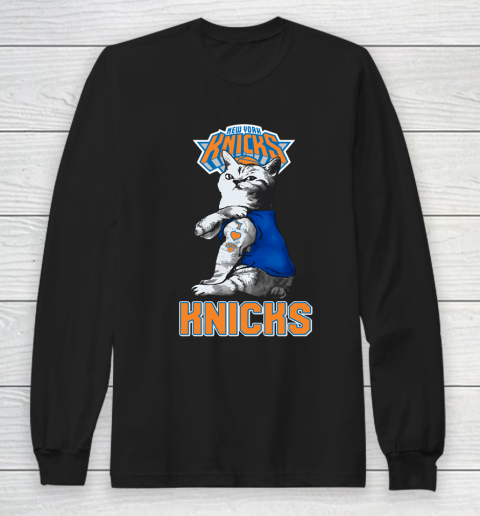 NBA Basketball My Cat Loves New York Knicks Long Sleeve T-Shirt