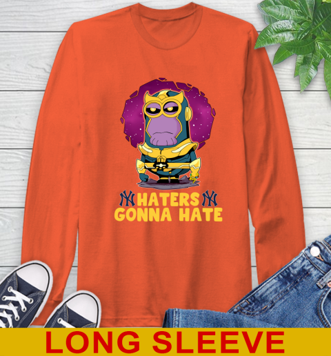 MLB Baseball New York Yankees Haters Gonna Hate Thanos Minion Marvel Shirt Long Sleeve T-Shirt 5