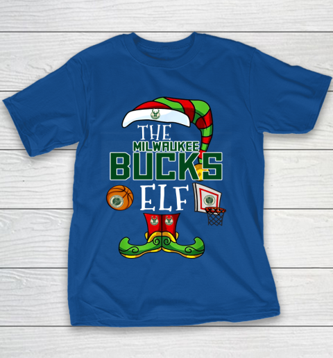 Milwaukee Bucks Christmas ELF Funny NBA Youth T-Shirt 6