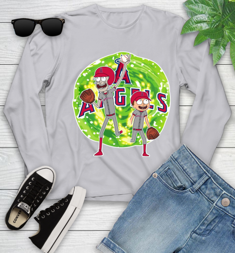 MLB Los Angeles Angels Rick And Morty Baseball Sports Youth Long Sleeve 5