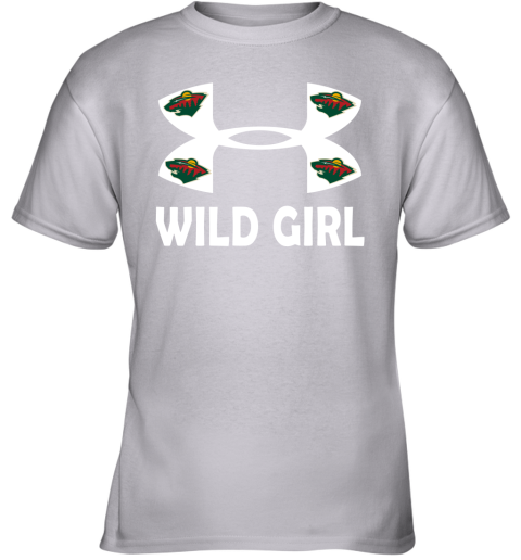 NHL Minnesota Wild Girl Under Armour Hockey Sports 5RypvRYwYWk youth t shirt 26 95 151514 front sport grey