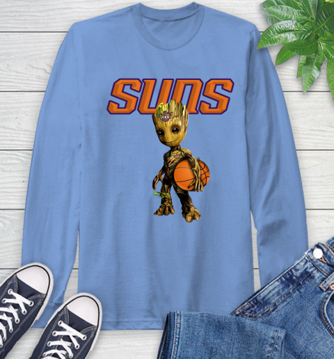 Phoenix Suns NBA Basketball Groot Marvel Guardians Of The Galaxy Long Sleeve T-Shirt - Image 12