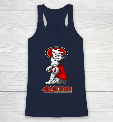 NFL Football My Cat Loves San Francisco 49ers Racerback Tank 8
