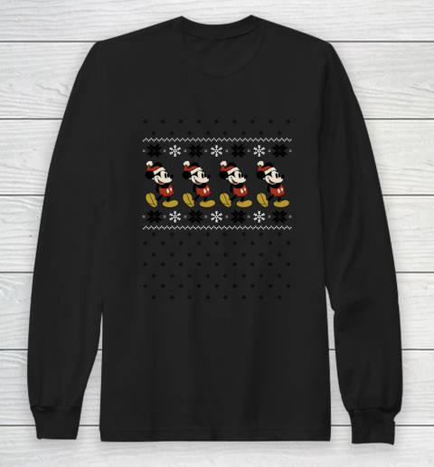 Disney White Mickey Mouse Christmas Long Sleeve T-Shirt