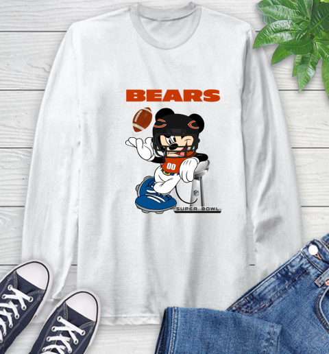 NFL Chicago Bears Mickey Mouse Disney Super Bowl Football T Shirt Long Sleeve T-Shirt