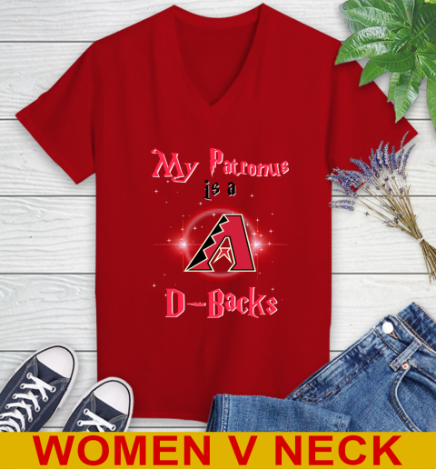 MLB Baseball Harry Potter My Patronus Is A Arizona Diamondbacks Women's V-Neck T-Shirt 10