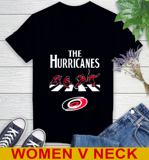 NHL Hockey Carolina Hurricanes The Beatles Rock Band Shirt Women's V-Neck T-Shirt