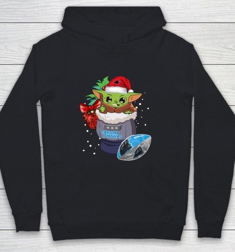 Carolina Panthers Christmas Baby Yoda Star Wars Funny Happy NFL Youth Hoodie