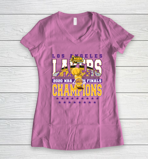 LA Lakers 2020 NBA Finals Champions Women's V-Neck T-Shirt 8