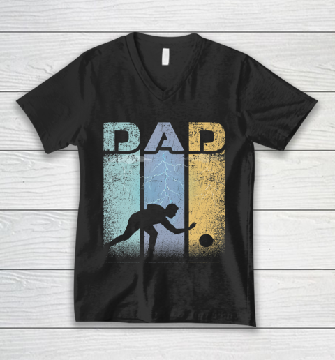 Father gift shirt Vintage Retro color Dad Bowling Player man lovers sports T Shirt V-Neck T-Shirt