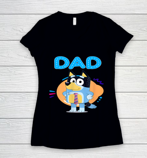 Dad Family Blueys Blueys love Dad Women's V-Neck T-Shirt
