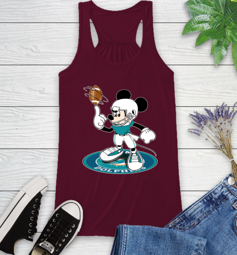 NFL Football Miami Dolphins Cheerful Mickey Disney Shirt Racerback Tank 3