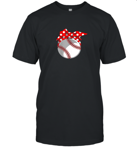 Baseball Sport Mom Red Polka Dot Bandana Gift Unisex Jersey Tee