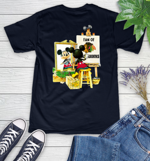 NHL Hockey Chicago Blackhawks Mickey Drawing Shirt 73