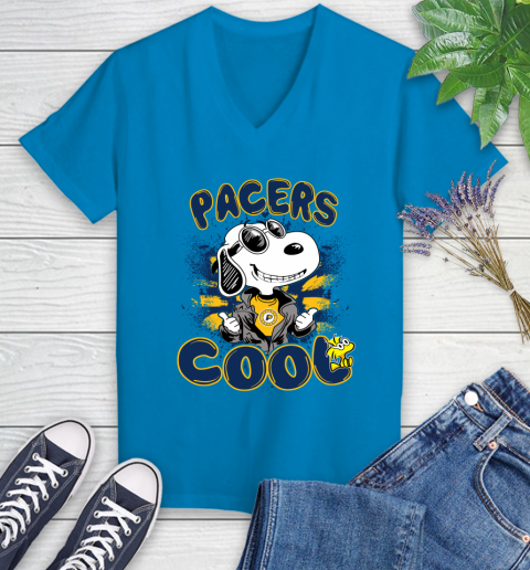 NBA Basketball Indiana Pacers Cool Snoopy Shirt Women's V-Neck T-Shirt 5