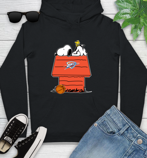 Oklahoma City Thunder NBA Basketball Snoopy Woodstock The Peanuts Movie Youth Hoodie 2