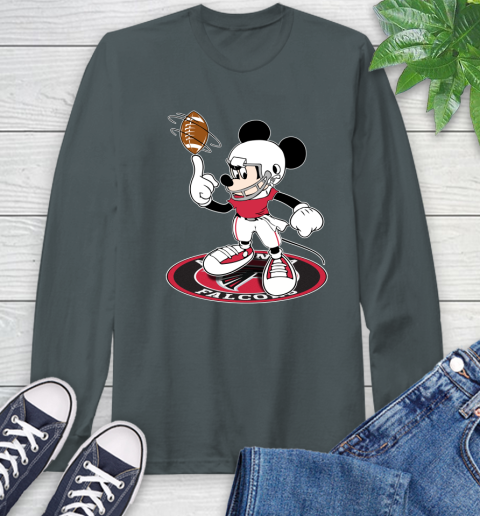 NFL Football Atlanta Falcons Cheerful Mickey Disney Shirt Long Sleeve T-Shirt 7