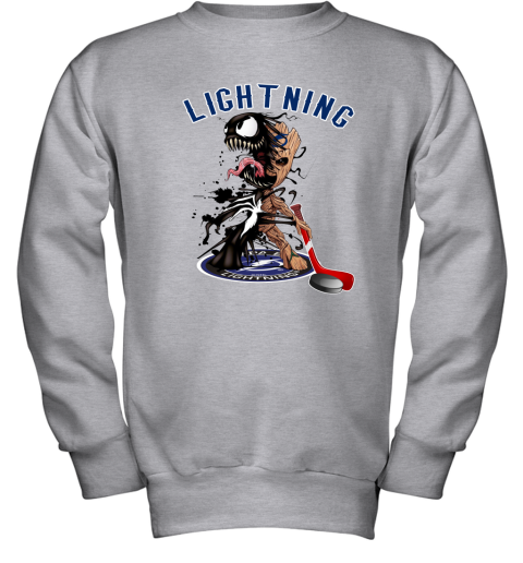 NHL Tampa Bay Lightning Hockey Venom Groot Guardians Of The Galaxy NTPlCwvGUlT youth sweatshirt 47 95 151514 front sport grey