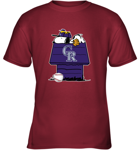 Colorado Rockies Snoopy And Woodstock Resting Together MLB Youth T-Shirt