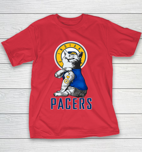 NBA Basketball My Cat Loves Indiana Pacers Youth T-Shirt 7