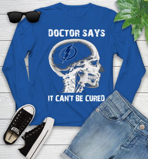 NHL Tampa Bay Lightning Hockey Skull It Can't Be Cured Shirt Youth Long Sleeve 9