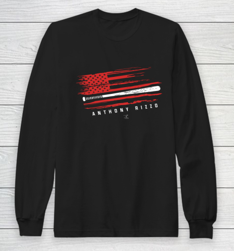 Anthony Rizzo Tshirt Baseball Flag Graphic Long Sleeve T-Shirt