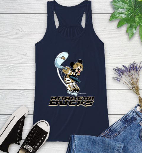 NHL Hockey Anaheim Ducks Cheerful Mickey Mouse Shirt Racerback Tank 11