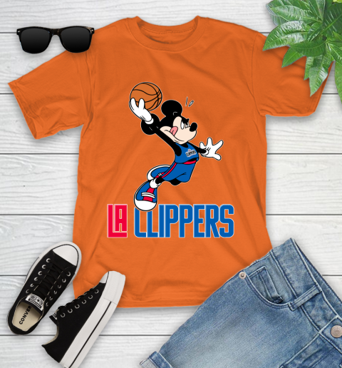 NBA Basketball LA Clippers Cheerful Mickey Mouse Shirt Youth T-Shirt 7