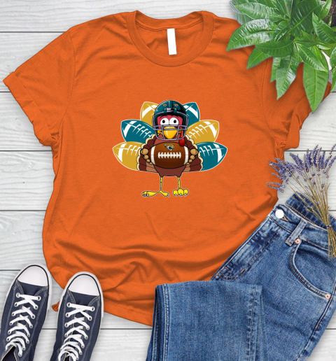 Jacksonville Jaguars Turkey Thanksgiving Day Women's T-Shirt 4