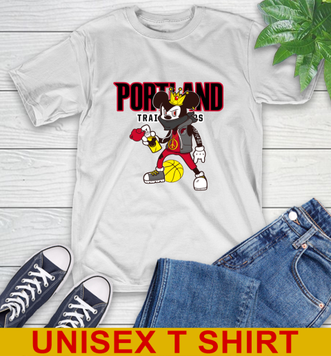 Portland Trail Blazers NBA Basketball Mickey Peace Sign Sports T-Shirt